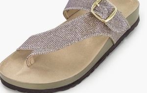White Mountain Henri Gold Glitter sandals Sz 9